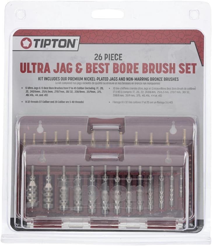 Tipton 26-Piece Ultra Cleaning Jag and Best Bore Brush Set in Caliber Labeled Storage Case for Firearm Cleaning, Maintenance - Image 4